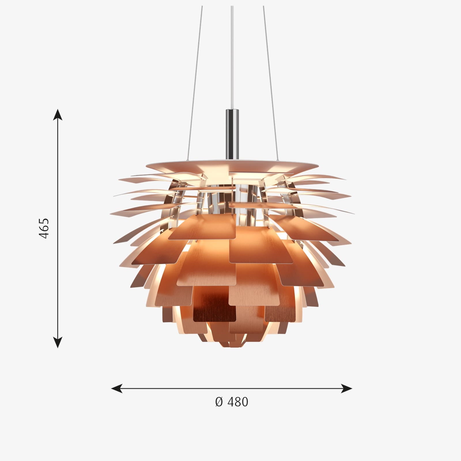 Lampa wisząca PH ARTICHOKE GLASS miedziany