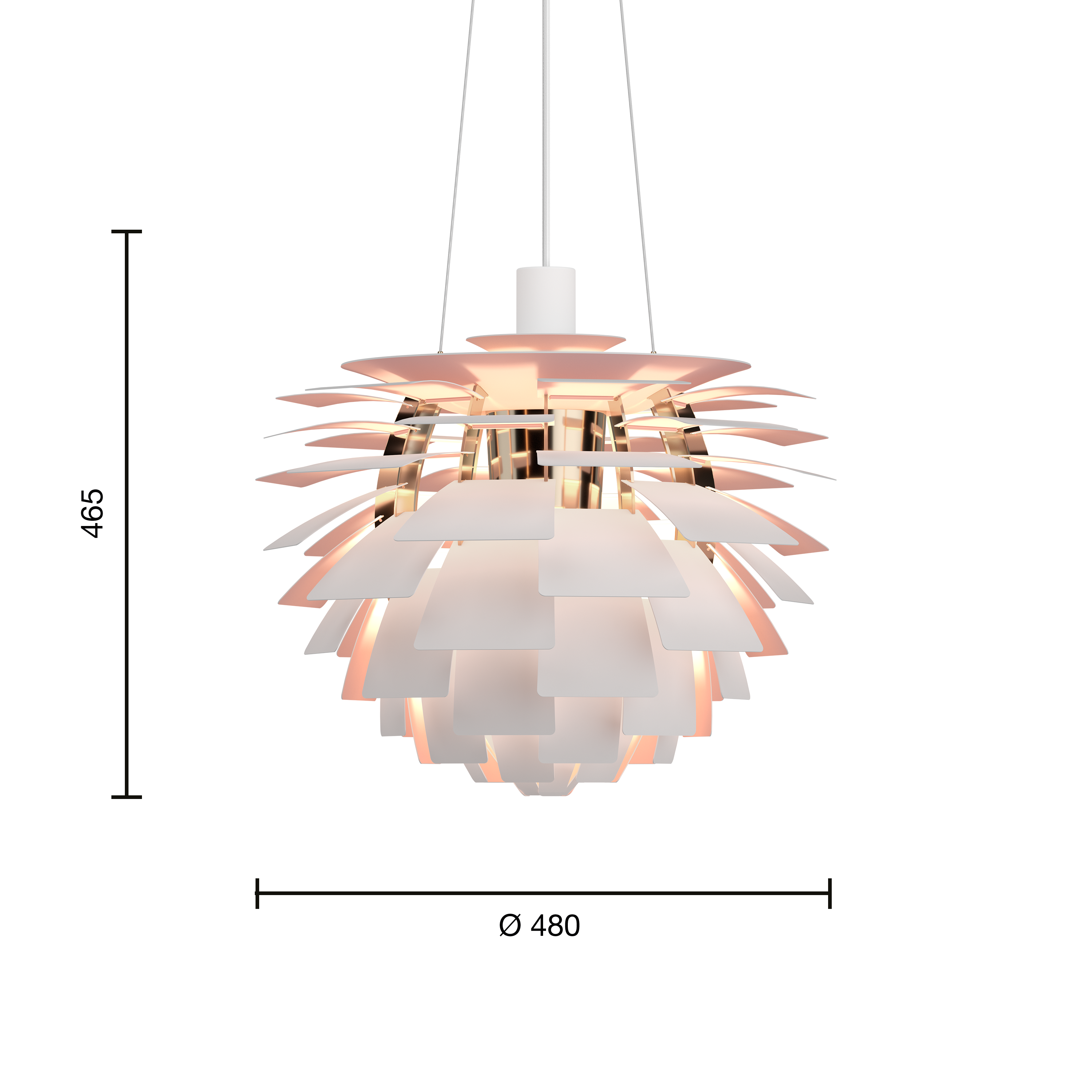 Lampa wisząca PH ARTICHOKE GLASS różowy