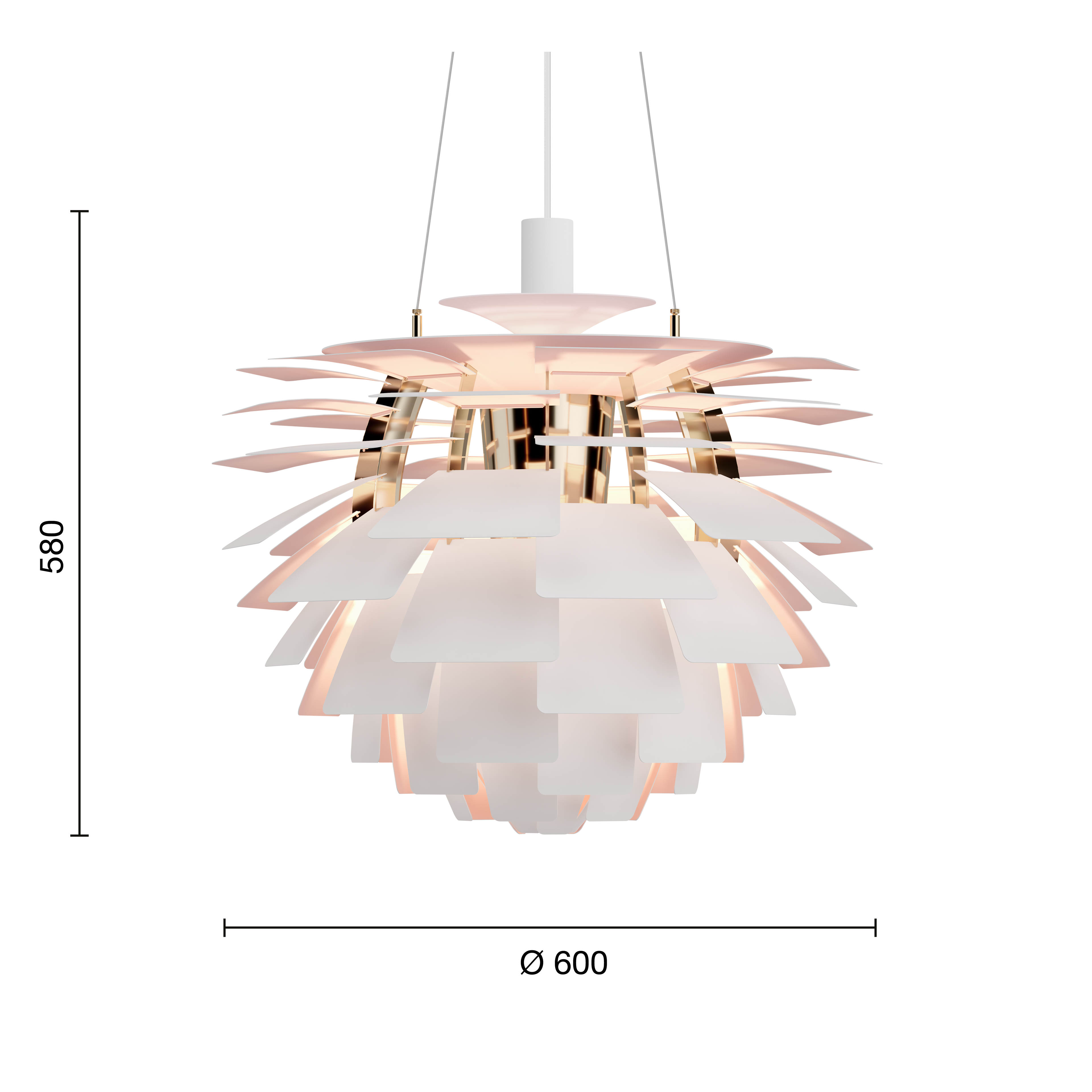 Lampa wisząca PH ARTICHOKE GLASS różowy