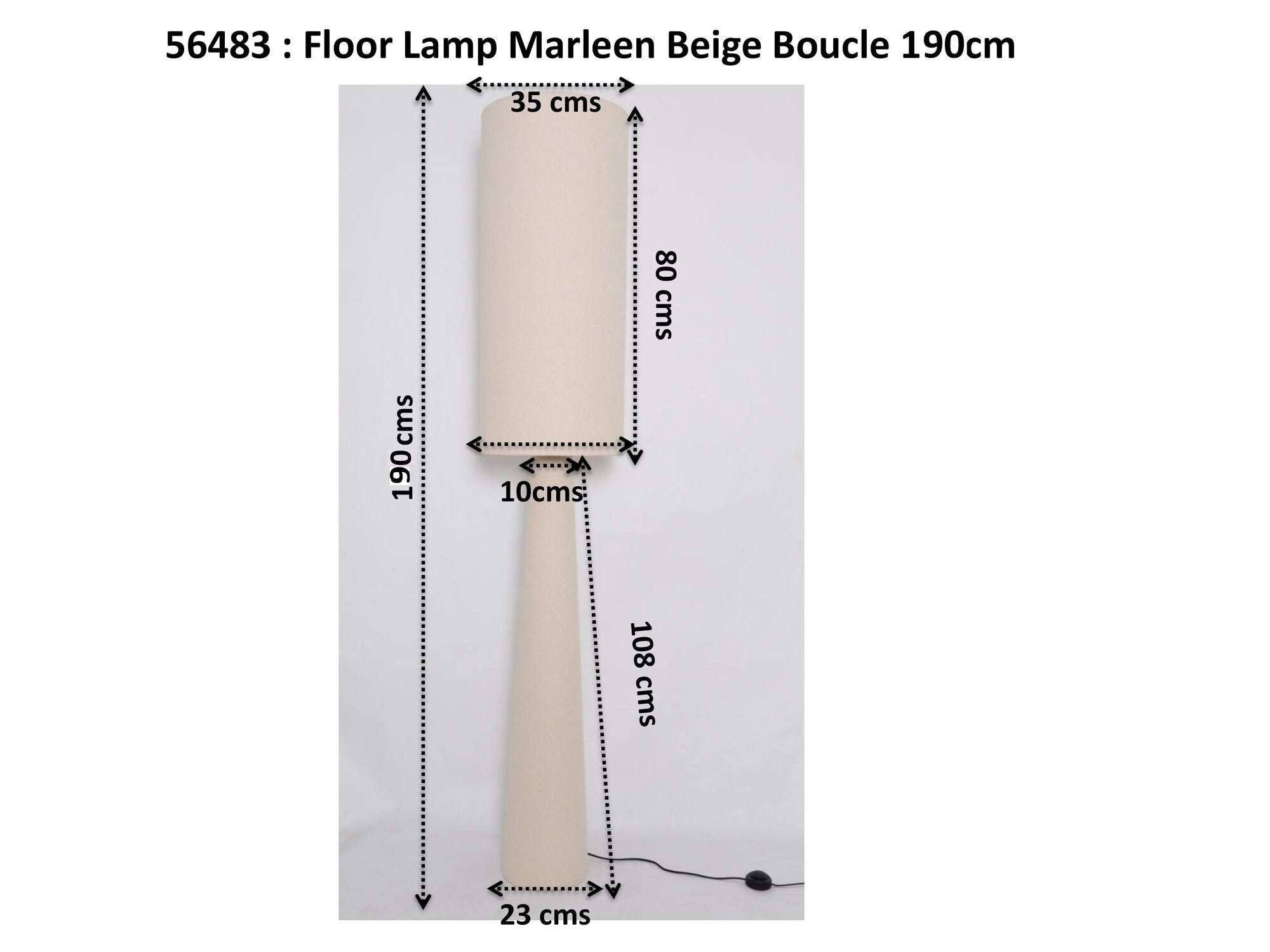 Lampa podłogowa Bouclé beżowa lniana 190 cm