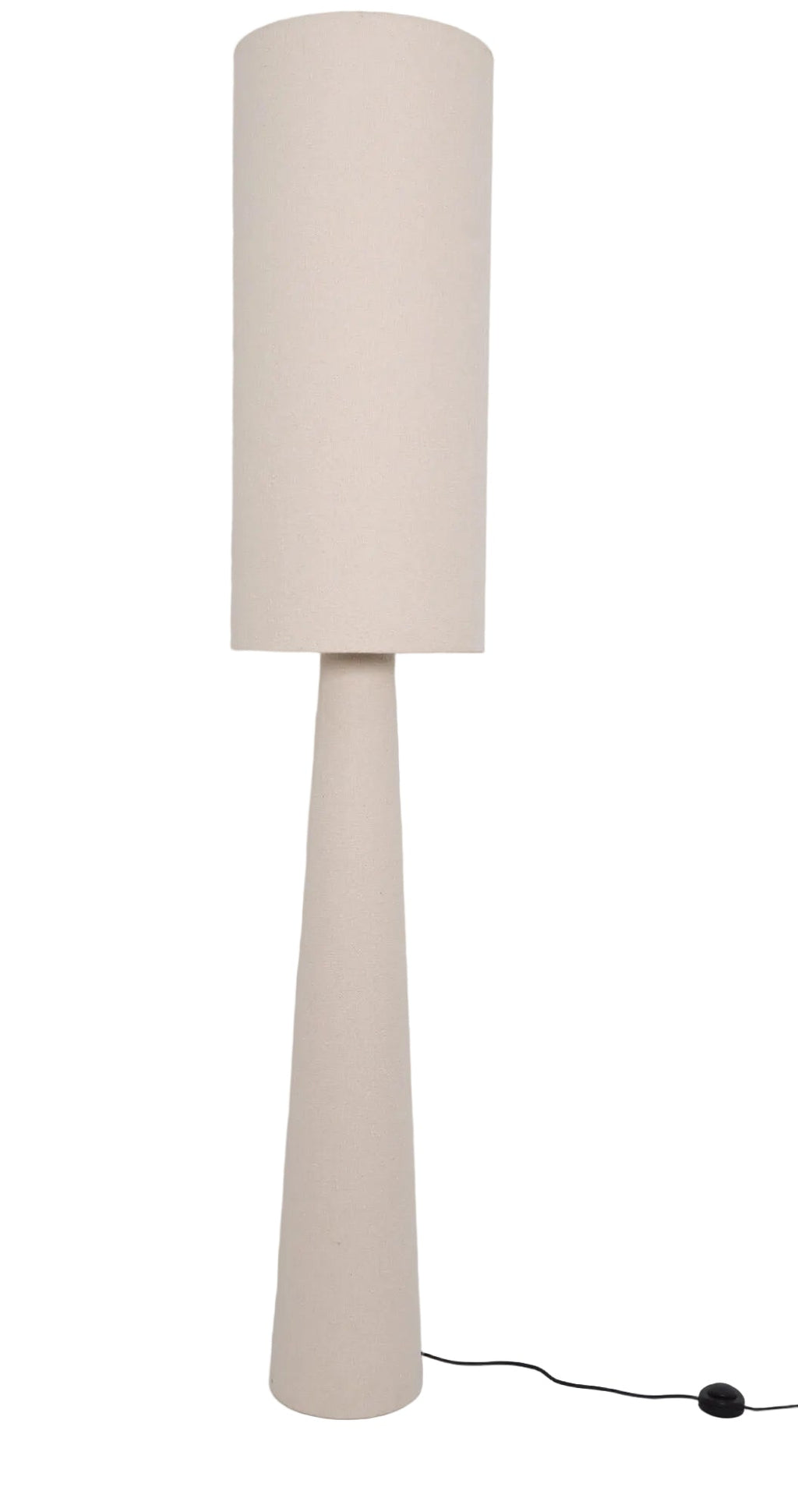 Lampa podłogowa Bouclé beżowa lniana 190 cm