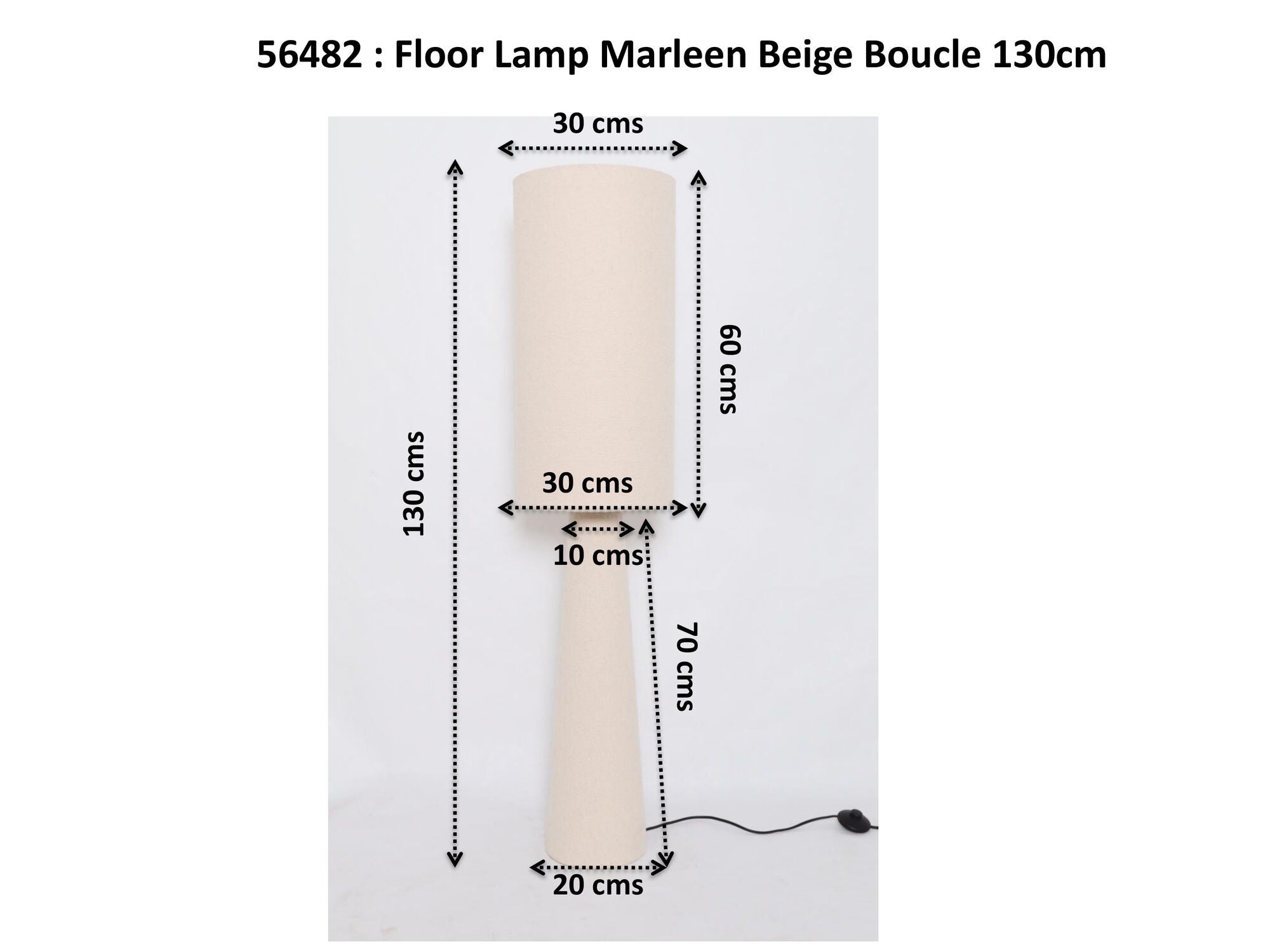 Lampa podłogowa Bouclé beżowa lniana 130 cm
