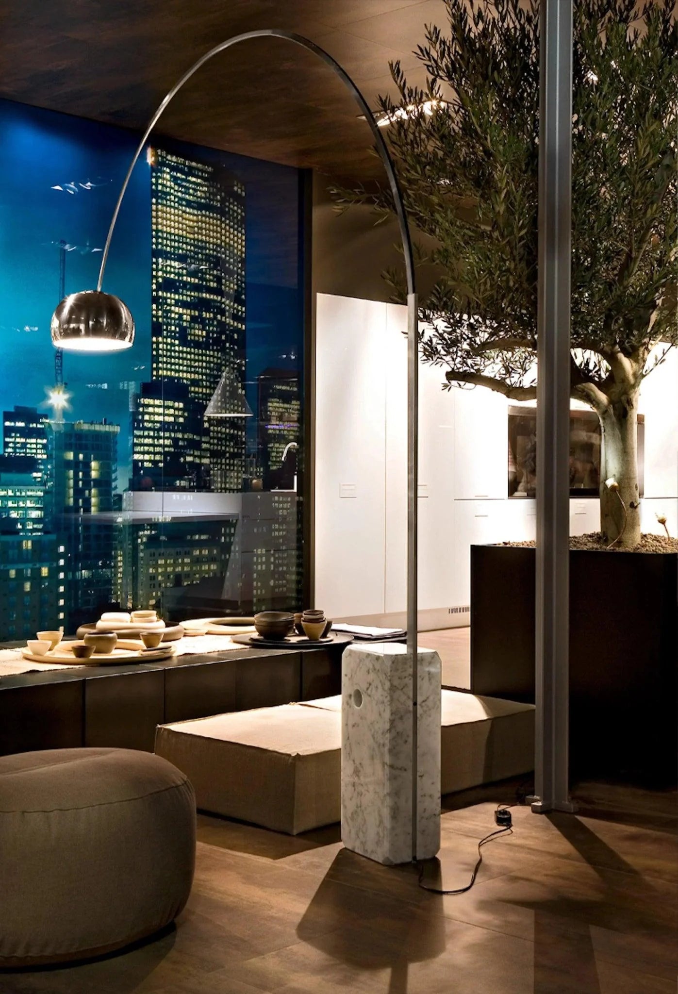 Lampa podłogowa ARCO LED marmur